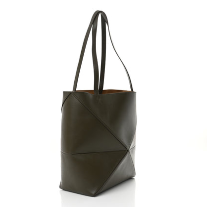 Loewe Shiny Calfskin Medium Puzzle Fold Tote Umber 3 of 10