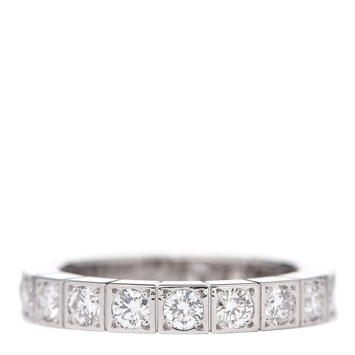 Cartier 18K White Gold Diamond 3mm Lanieres Ring 47 4 1 of 5