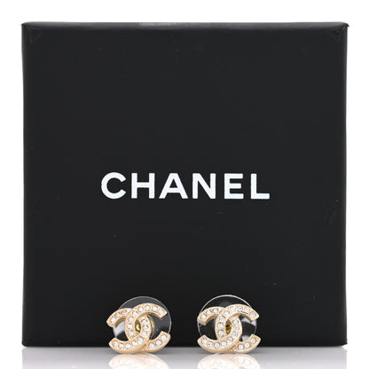 Chanel Crystal CC Earrings Gold 5 of 5