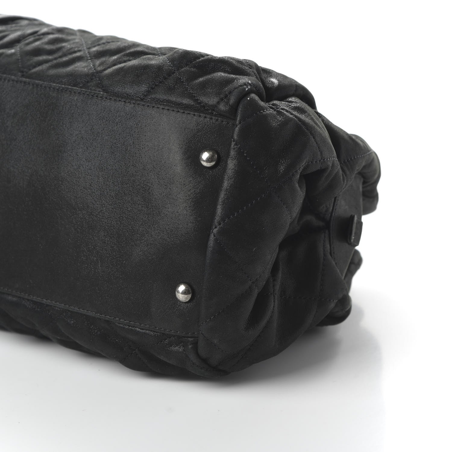 Chanel Iridescent Calfskin Chic Quilt Bowling Bag Black 7 of 12