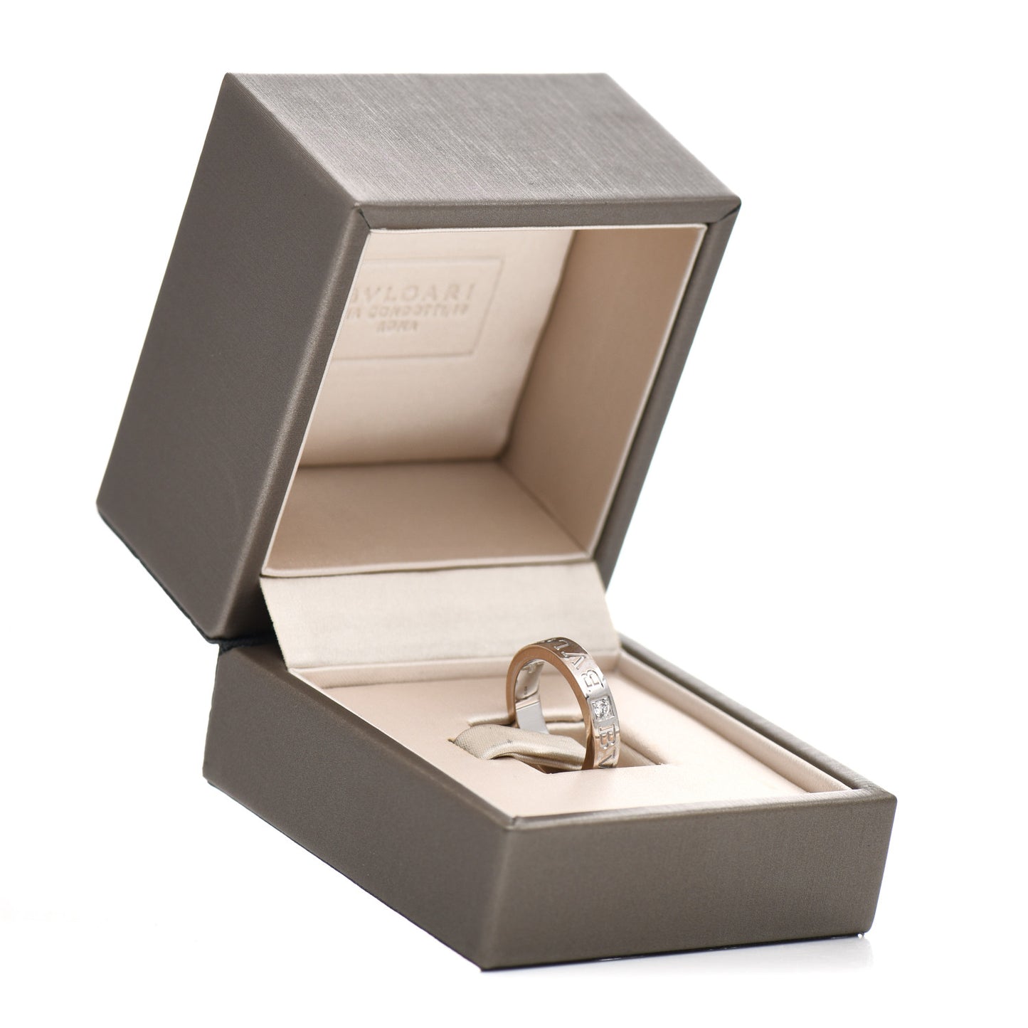 18K White Gold Diamond B.Zero1 Essential Band Ring 49 4.75