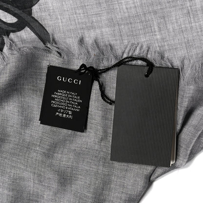 Gucci Modal Wool Hildash Square Shawl Zinc Medium Grey 2 of 4