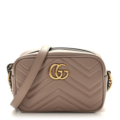 Gucci Calfskin Matelasse Mini GG Marmont Chain Shoulder Bag Porcelain Rose 1 of 9
