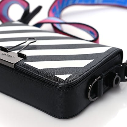 Off-White Saffiano Striped Mini Diag Binder Clip Bag Black White Indus 10 of 10