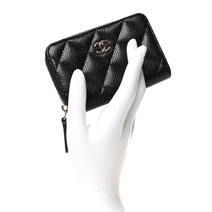 Chanel Caviar Quilted Zip Coin Purse Black 2 of 7
