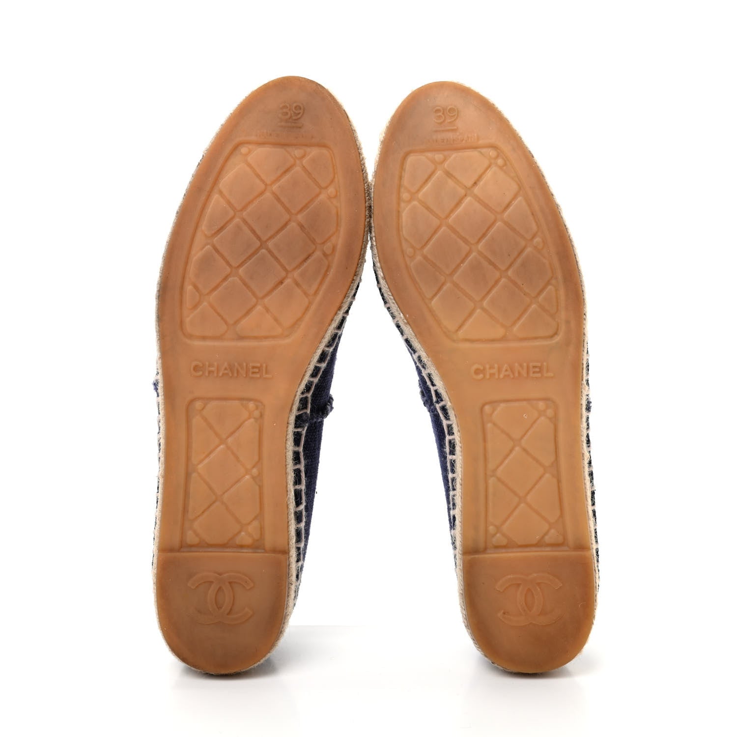 Chanel Denim Toile CC Espadrilles 39 Navy Black 6 of 10