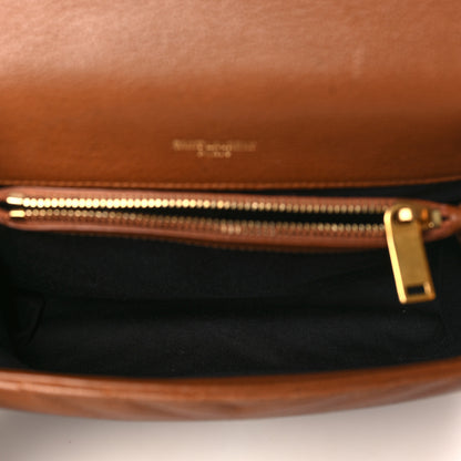 Saint Laurent Sheepskin Matelasse Chevron Monogram Medium College Bag Brick 5 of 9