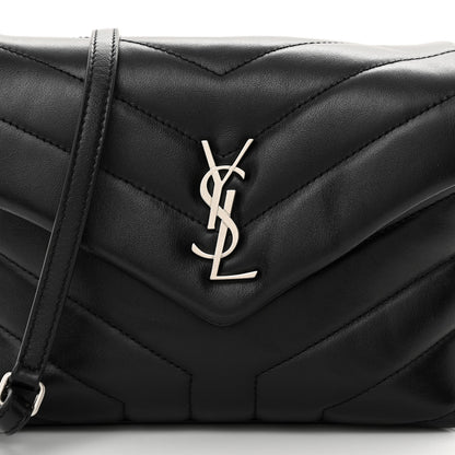 Saint Laurent Calfskin Y Quilted Monogram Toy Loulou Crossbody Bag Black 8 of 12