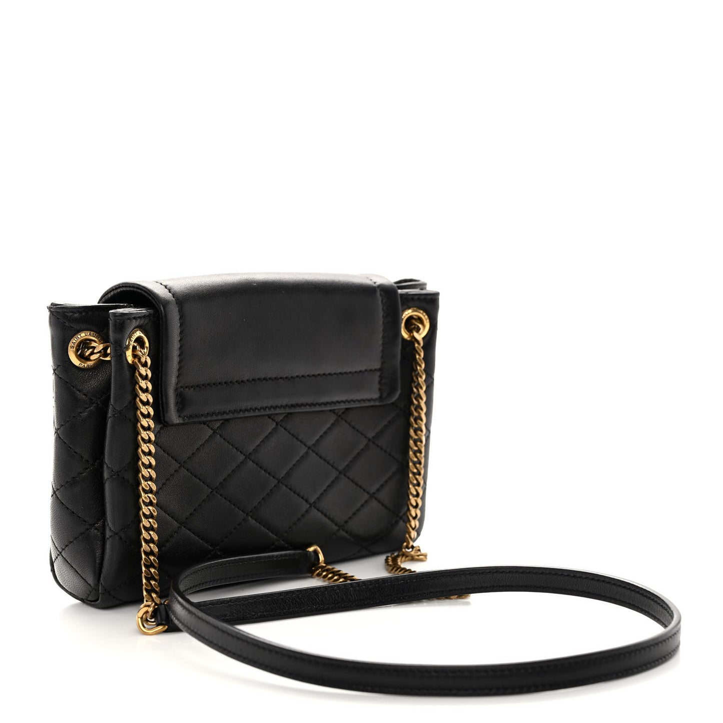 Lambskin Quilted Monogram Mini Nolita Black