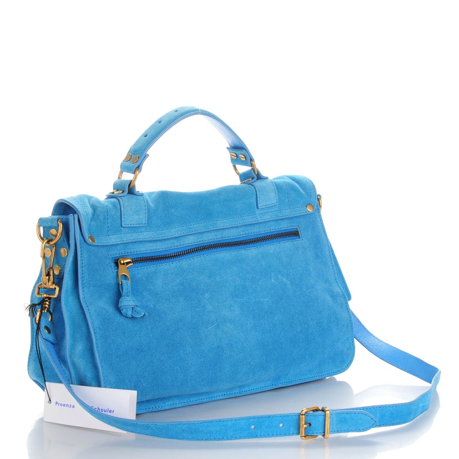 Proenza Schouler Suede Medium PS1 Satchel Rip Tide 3 of 7