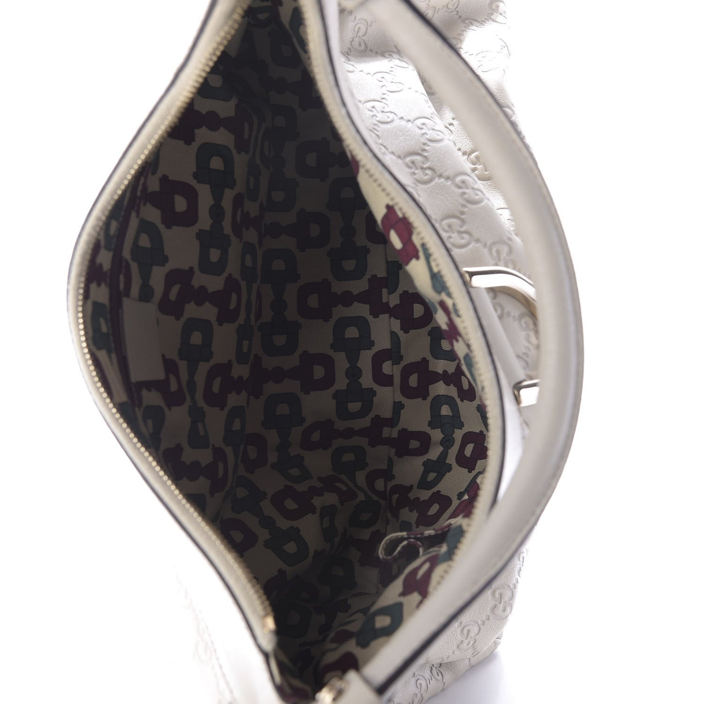 Guccissima Large D Gold Ring Hobo Off White