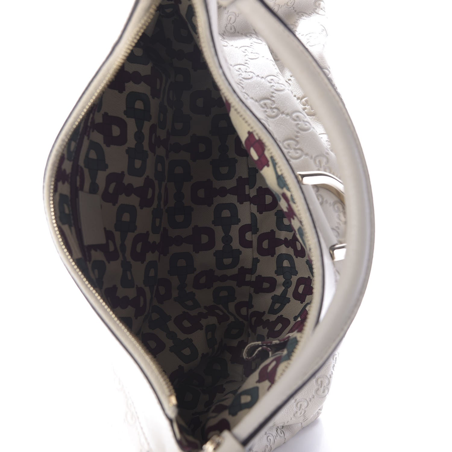 Gucci Guccissima Large D Gold Ring Hobo Off White 5 of 9