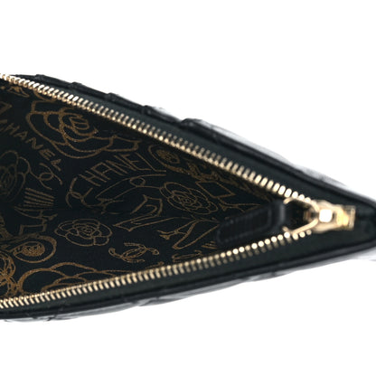 Chanel Lambskin Quilted Egyptian Amulet Classic Flat Wallet Pouch Black 5 of 10