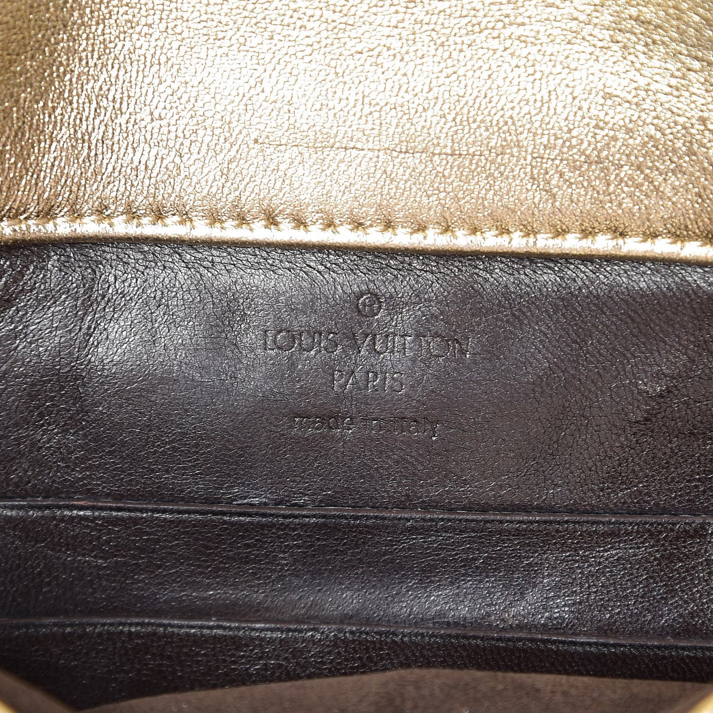 Metallic Lambskin SC Slim Clutch Gold