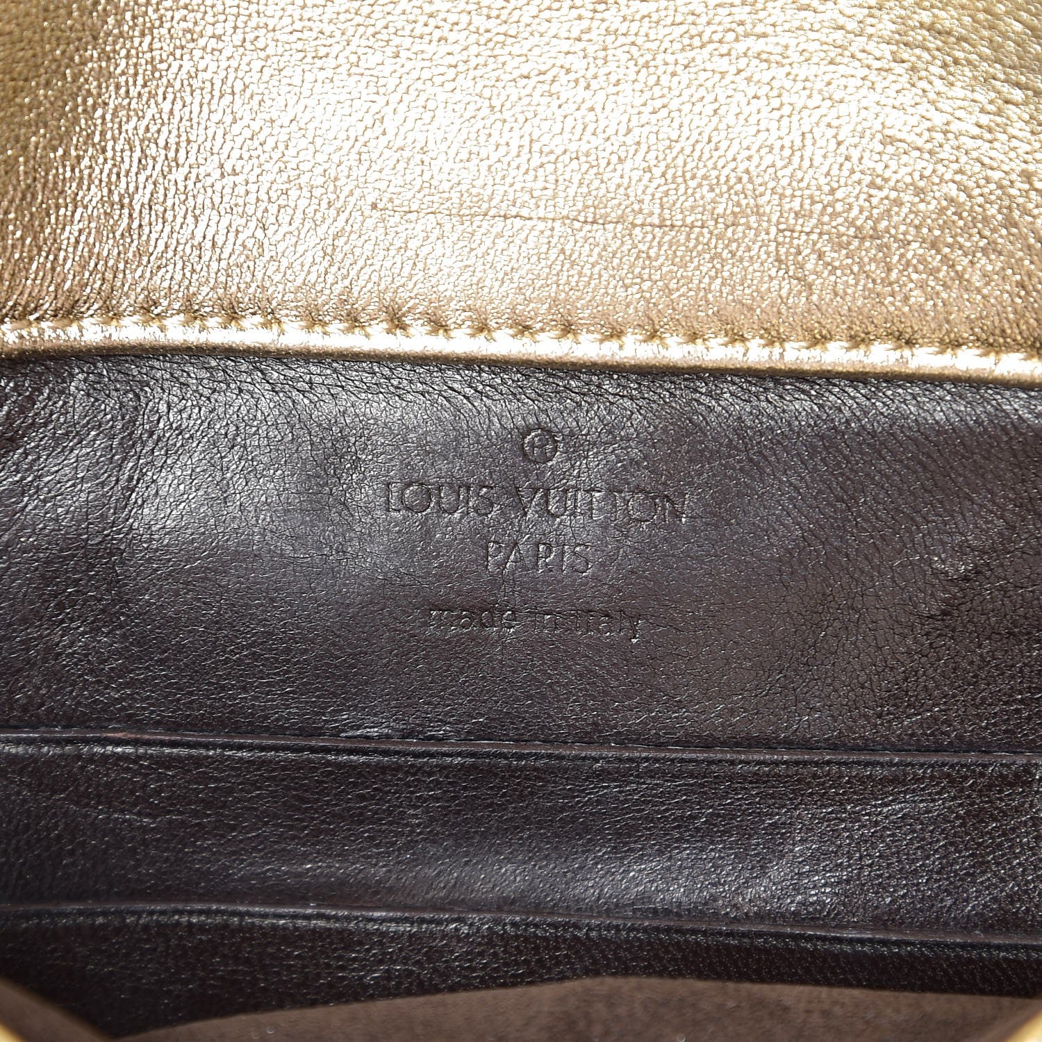 Louis Vuitton Metallic Lambskin SC Slim Clutch Gold 7 of 10
