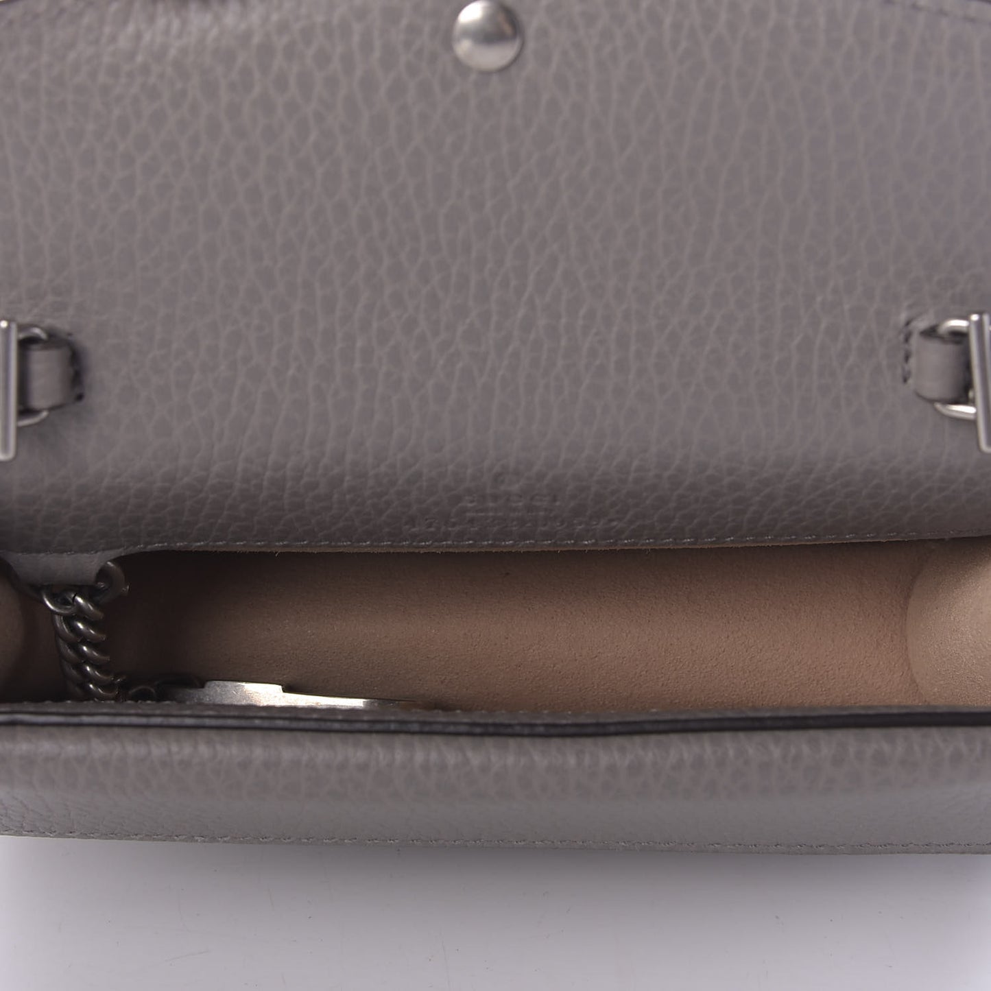 Dollar Calfskin Crystal Super Mini Dionysus Shoulder Bag Dusty Grey Black Diamond