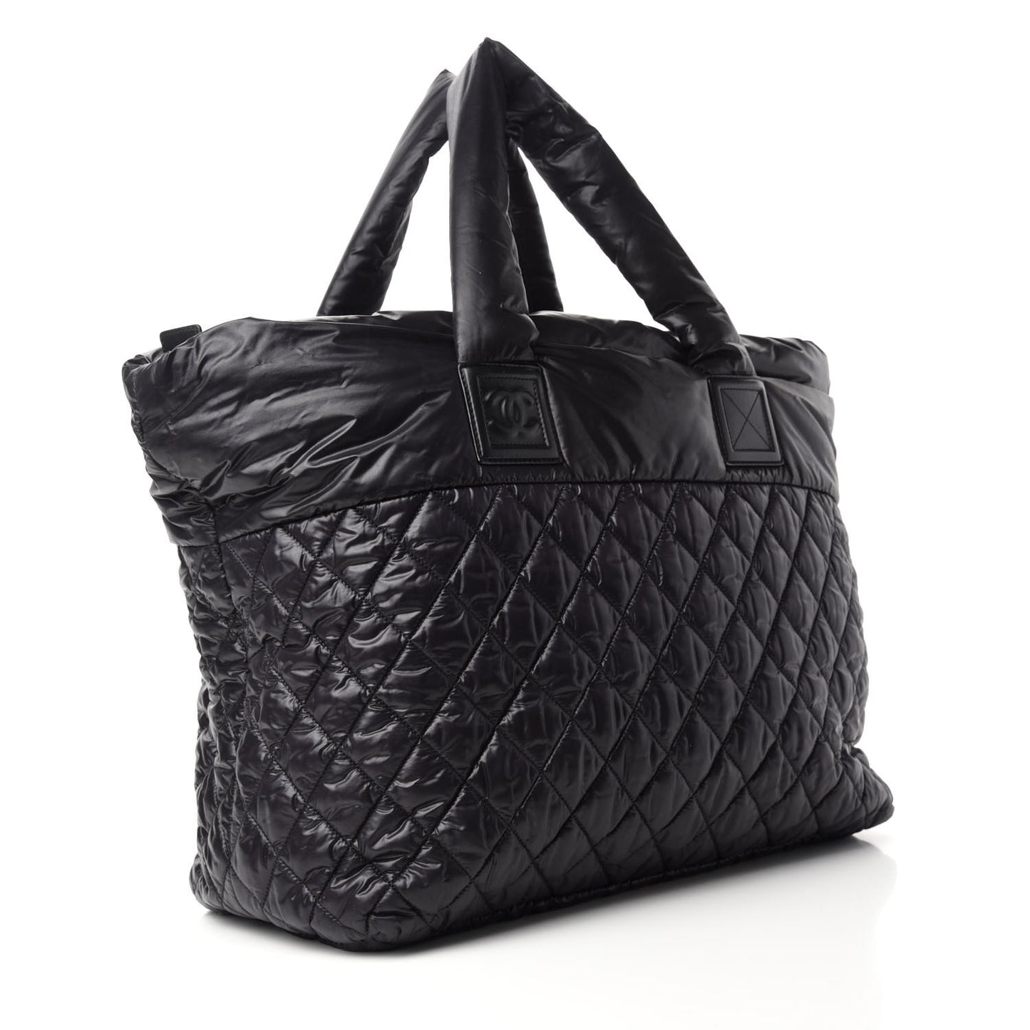 Nylon Quilted Large Coco Cocoon Tote Black