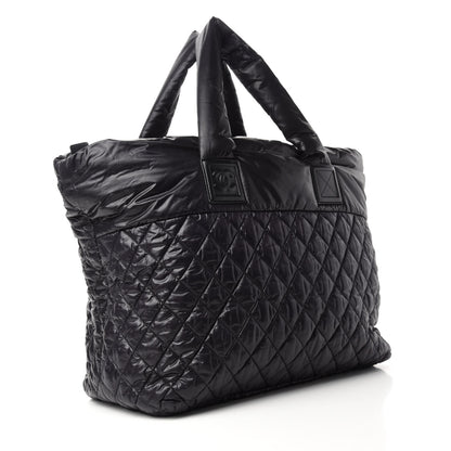 Chanel Nylon Quilted Large Coco Cocoon Tote Black 3 of 10