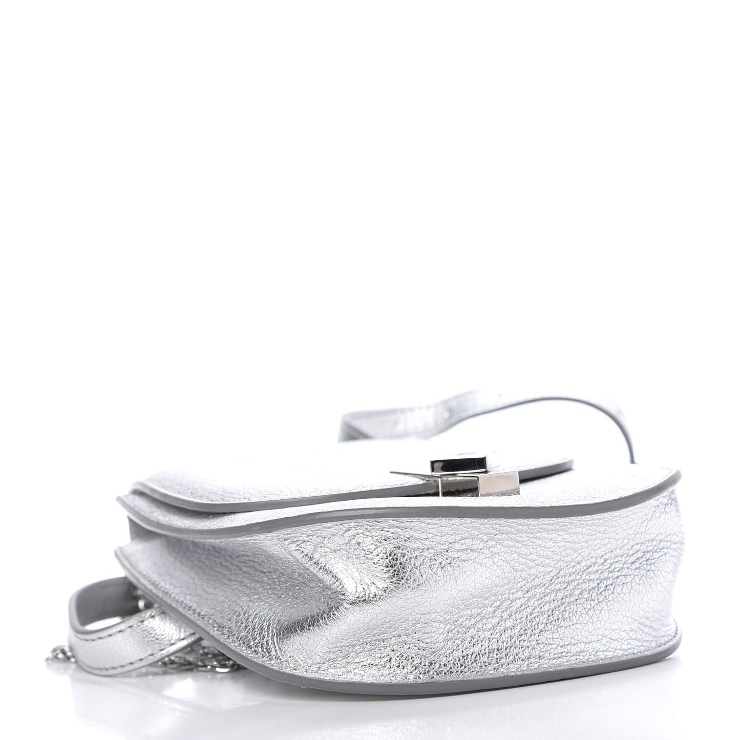 Metallic Calfskin Milano Belt Bag Silver