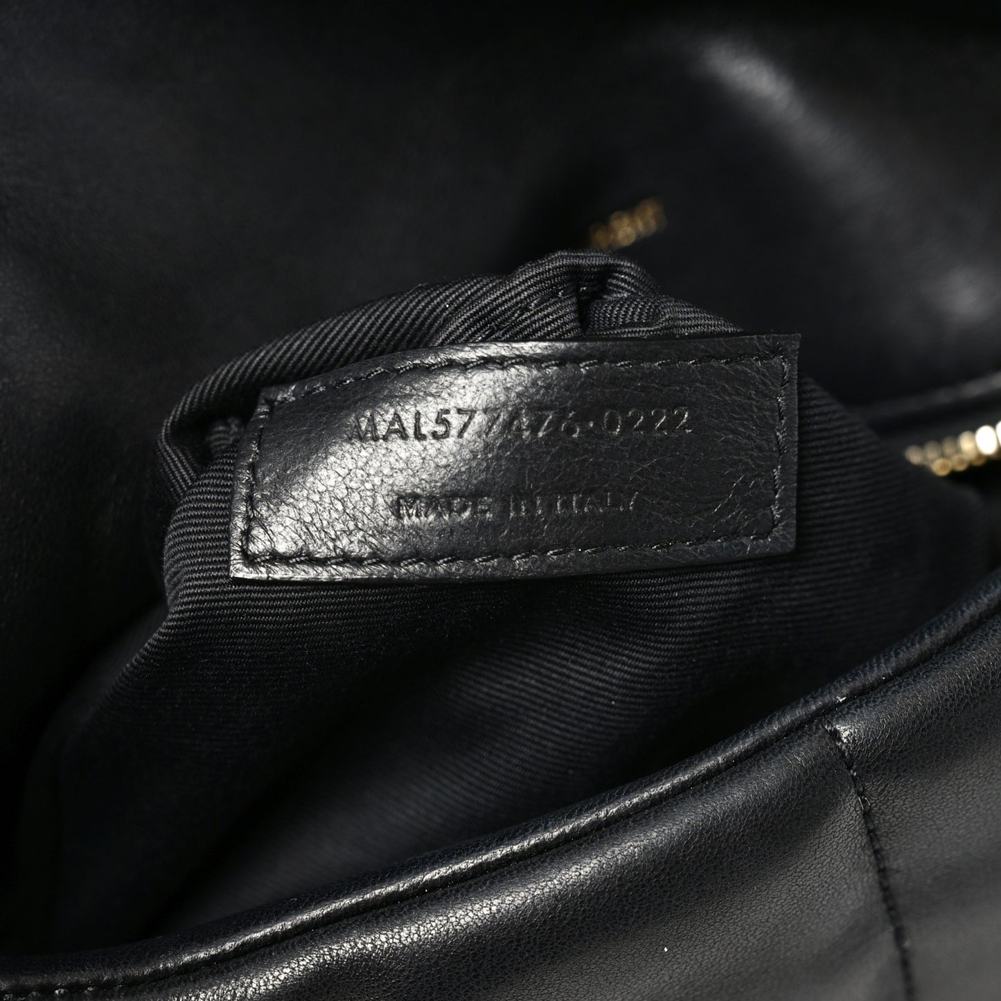 Lambskin Quilted Small Loulou Puffer Monogram Chain Satchel Black