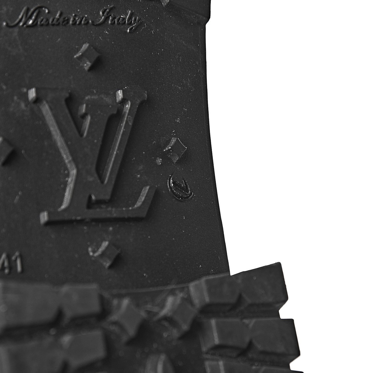 Rubber Embossed Monogram Splash Rain Boots 41 Black