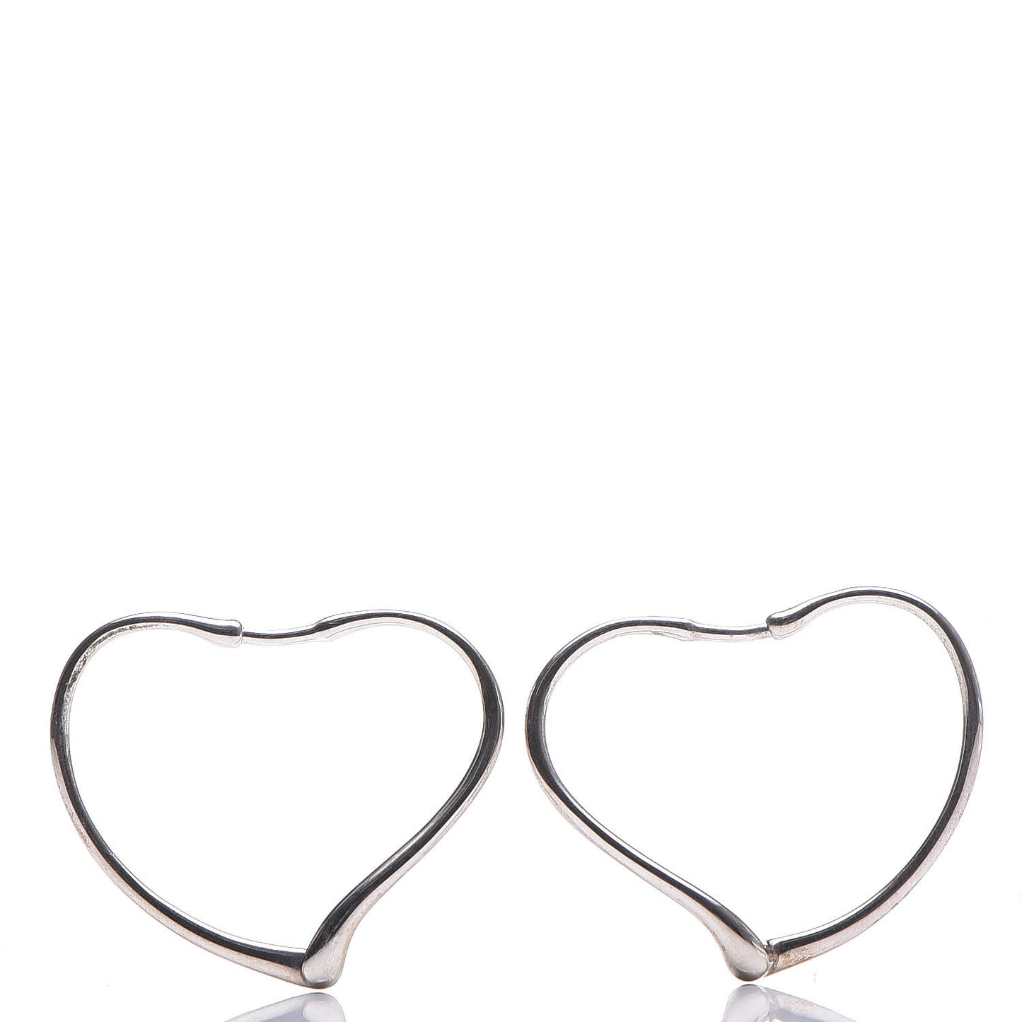Sterling Silver Small Elsa Peretti Open Heart Hoop Earrings