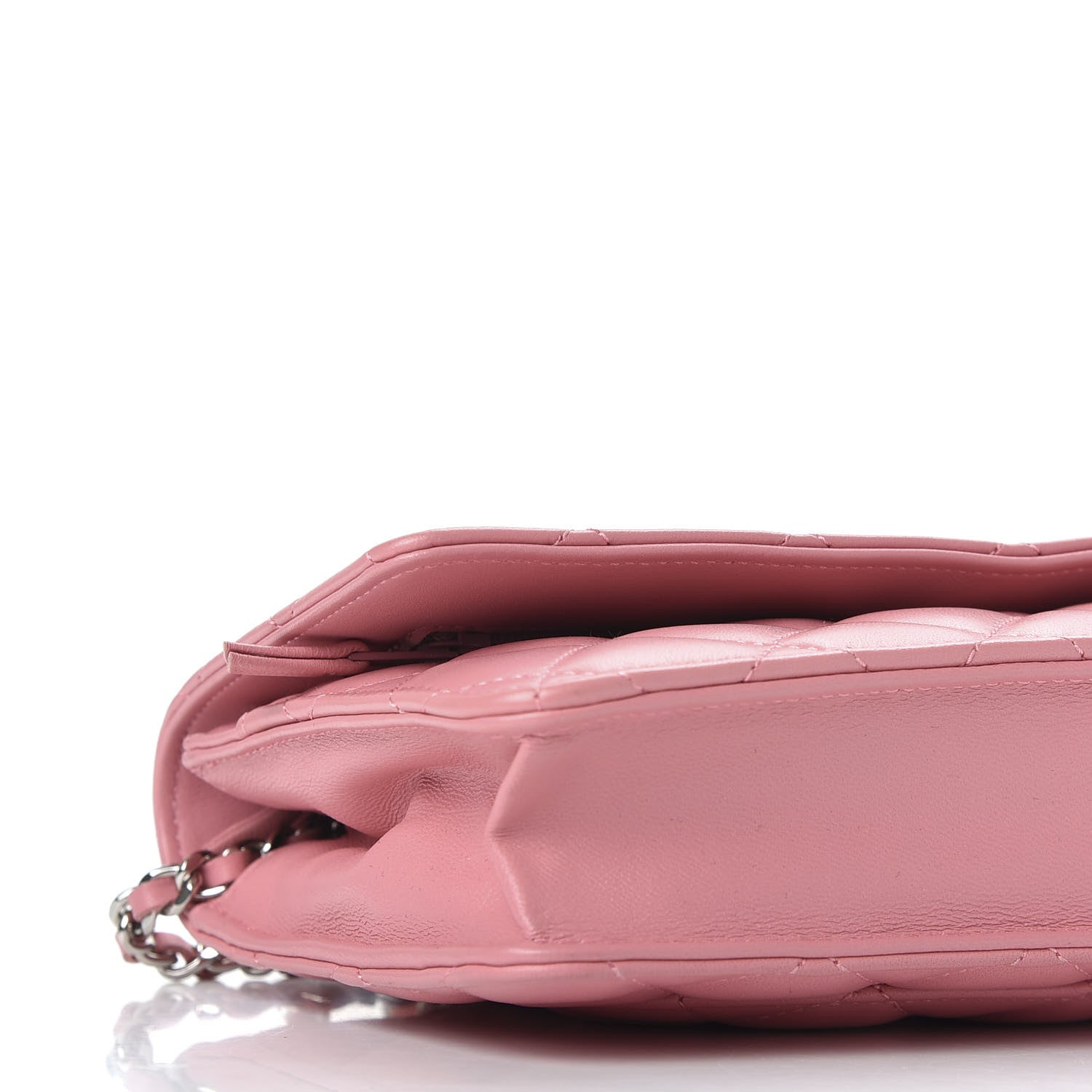 Chanel Lambskin Quilted Wallet On Chain WOC Pink 5 of 9