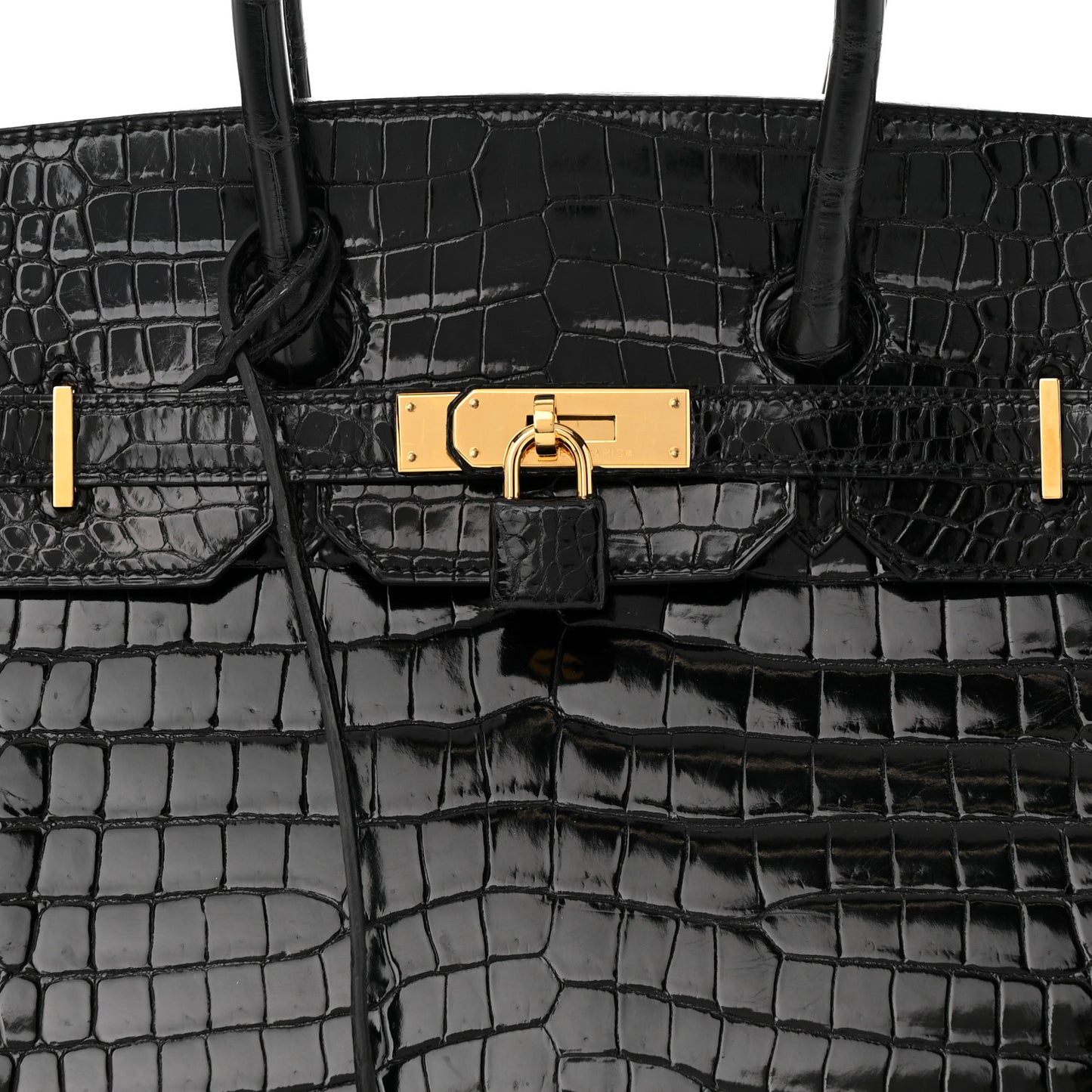 Shiny Porosus Crocodile Birkin 35 Black