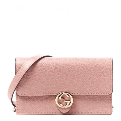 Gucci Dollar Calfskin Interlocking G Chain Wallet Soft Pink 1 of 7