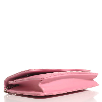 Chanel Lambskin Micro Quilted Wallet On Chain WOC Pink 4 of 9