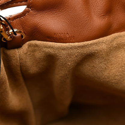 Loewe Nappa Calfskin Suede Medium Flamenco Landscape Knot Clutch Pecan Parrot Pink 7 of 10