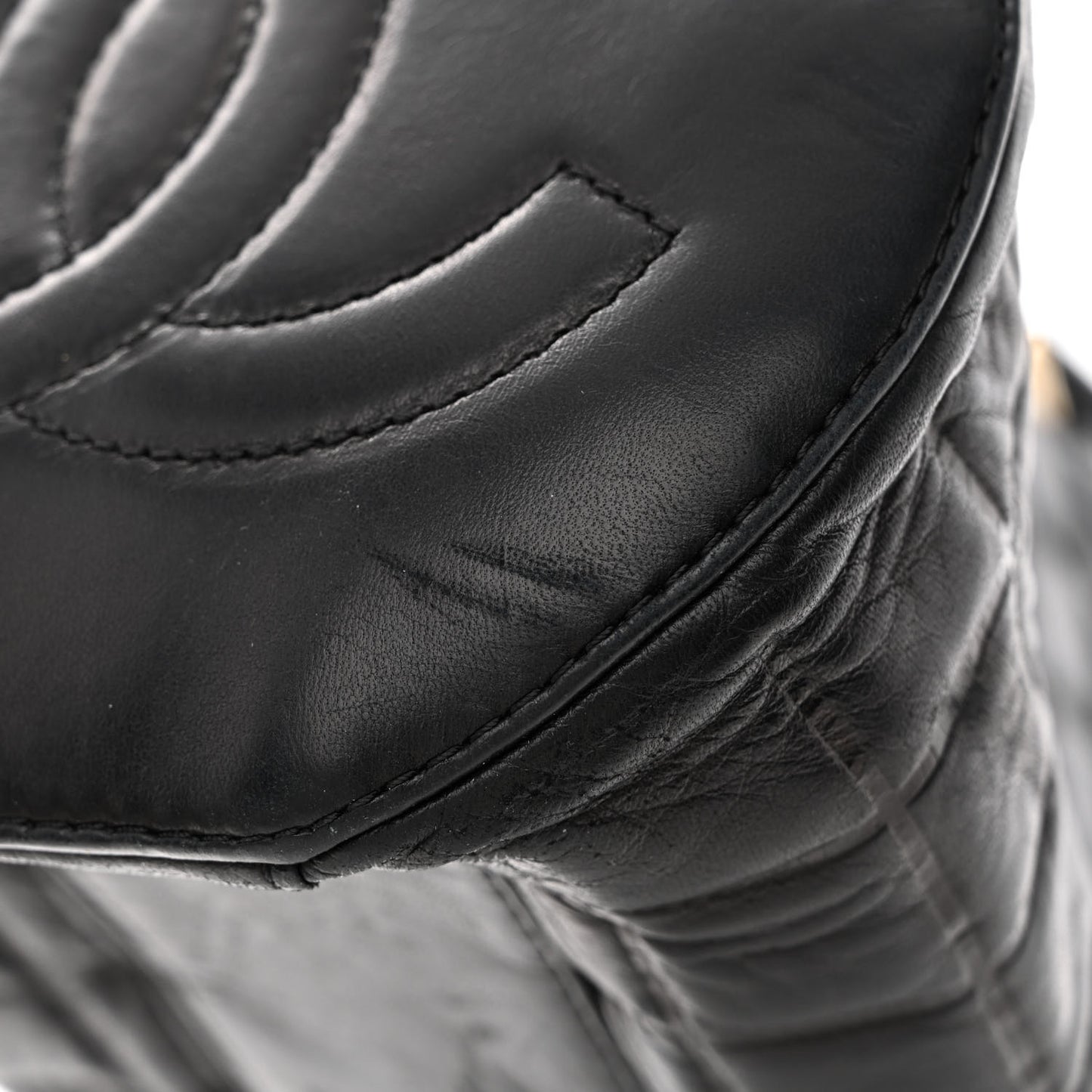 Lambskin Quilted Chocolate Bar Shoulder Bag Black