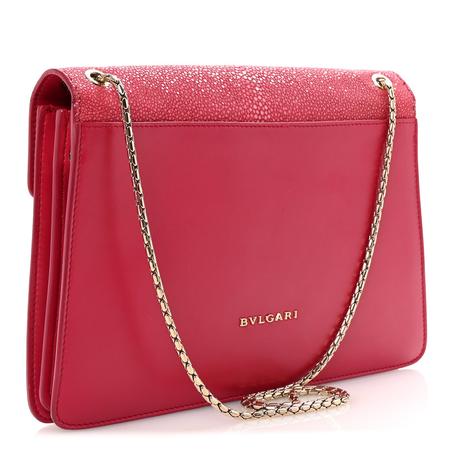 Calfskin Galuchat Serpenti Forever Shoulder Bag Pink