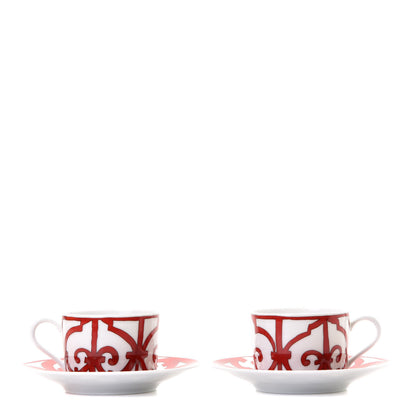 Hermes Porcelain Balcon du Guadalquivir Tea Cup and Saucer Set of 2 1 of 6