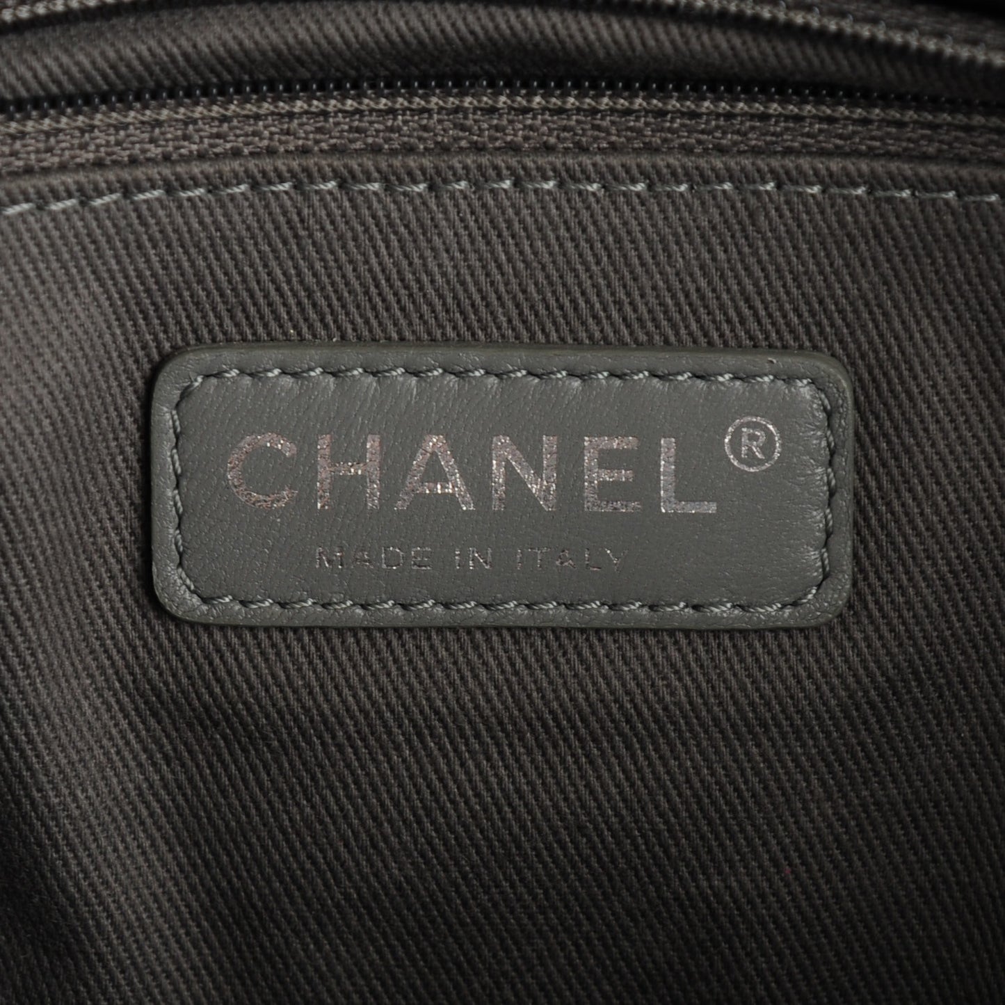 Glazed Calfskin Quilted Flap Black