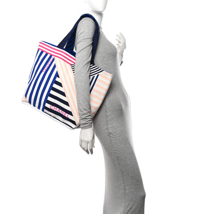 Chanel Terry Cloth Cotton La Pausa Bay Reversible Beach Tote Blue 2 of 18