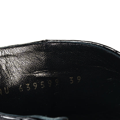 Saint Laurent Alligator Embossed Patent Calfskin Opyum 110 Ankle Boots 39 Black 9 of 10
