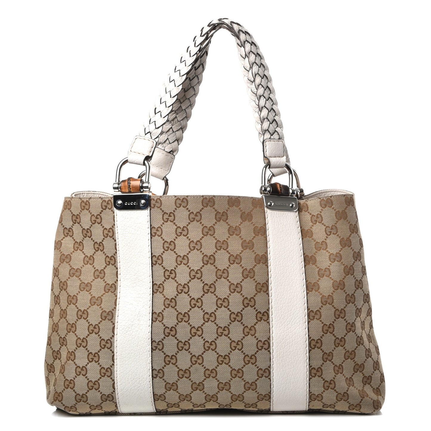 Monogram Medium Bamboo Bar Tote Off White