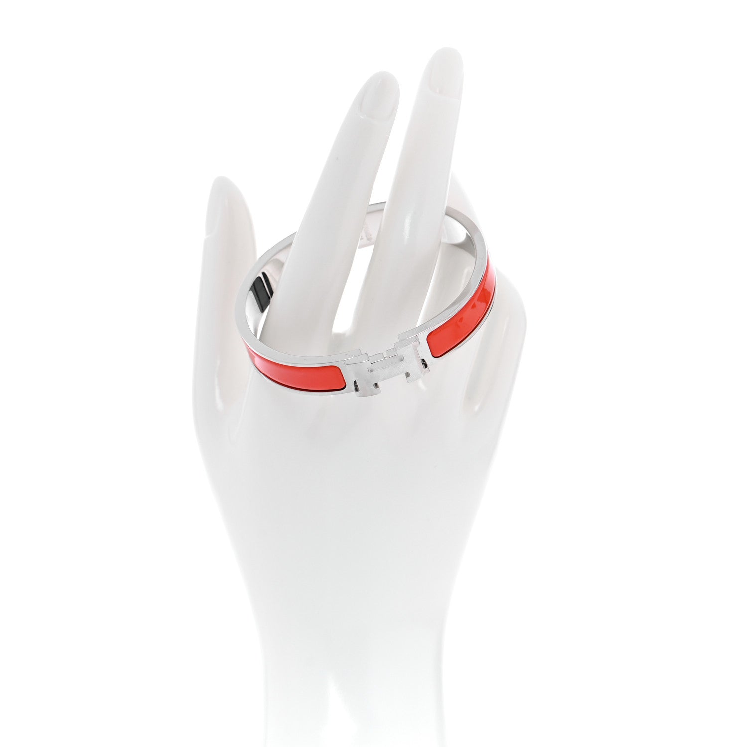 Hermes Enamel Narrow Clic Clac H Bracelet GM Orange Graffiti 2 of 5