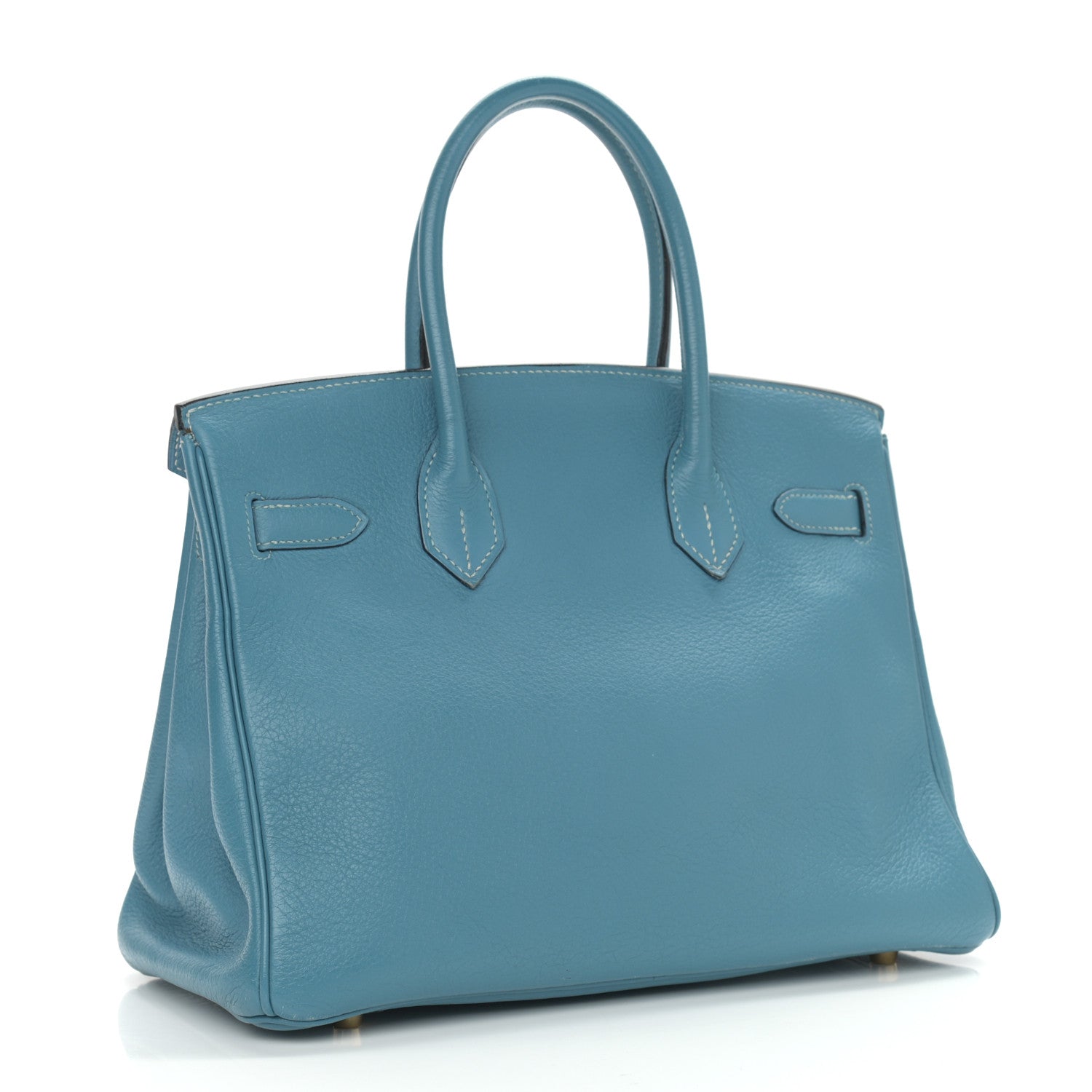 Hermes Taurillon Clemence Birkin 30 Blue Jean 2 of 15
