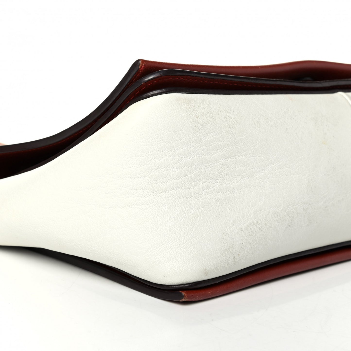 Shiny Smooth Calfskin Medium Frame Shoulder Bag Maple White