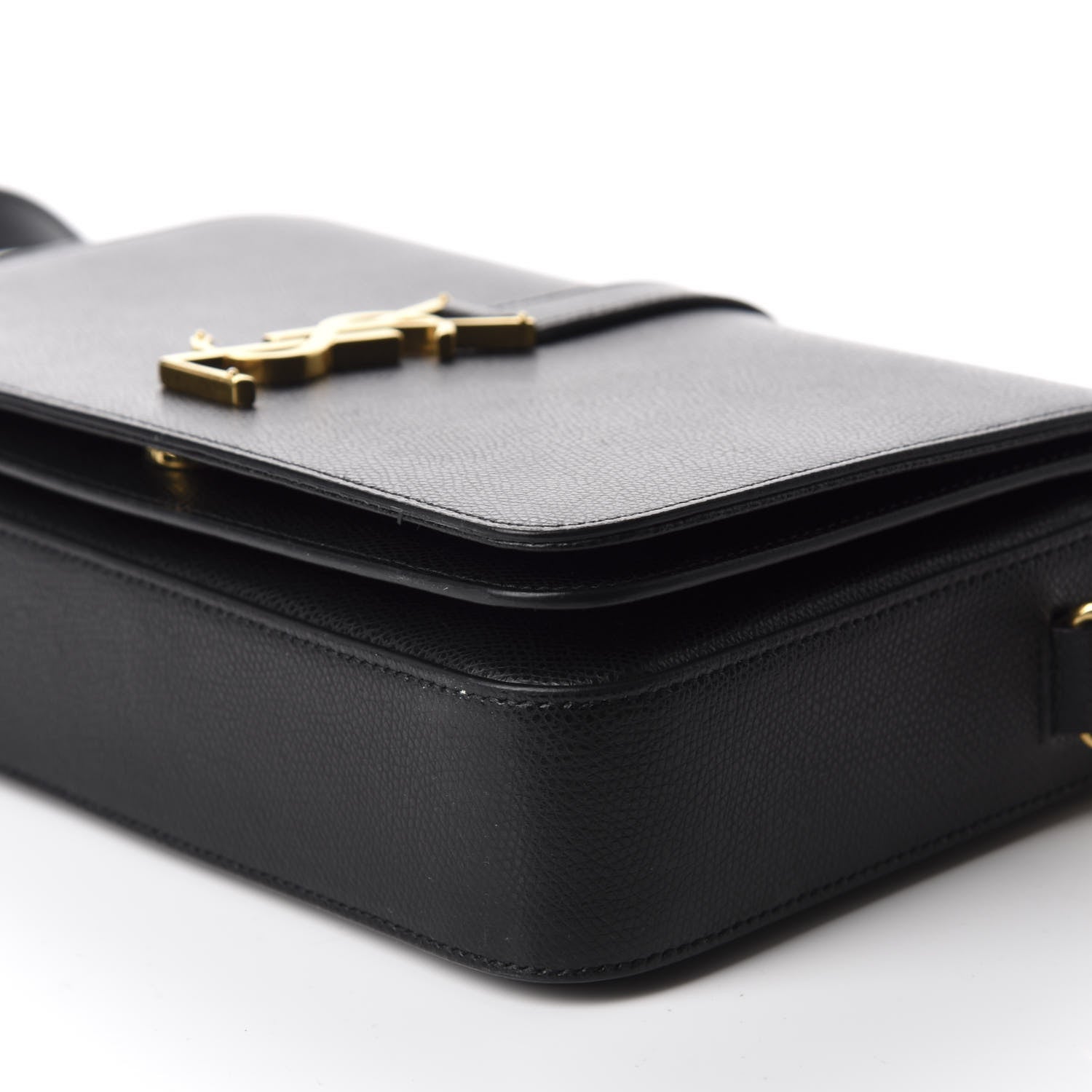Saint Laurent Textured Calfskin Medium Classic Monogram Universite Bag Black 7 of 12