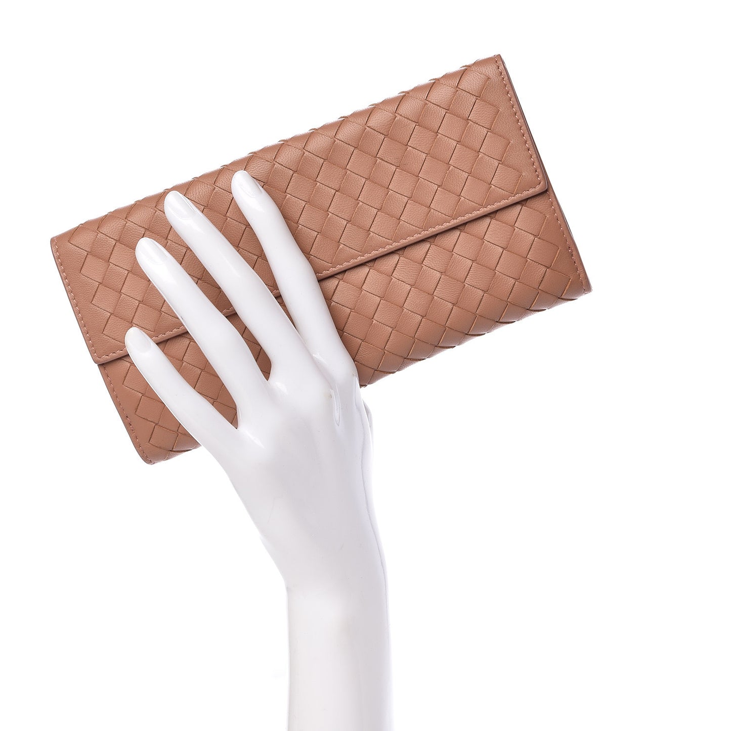 Nappa Intrecciato Continental Wallet Dusty Rose