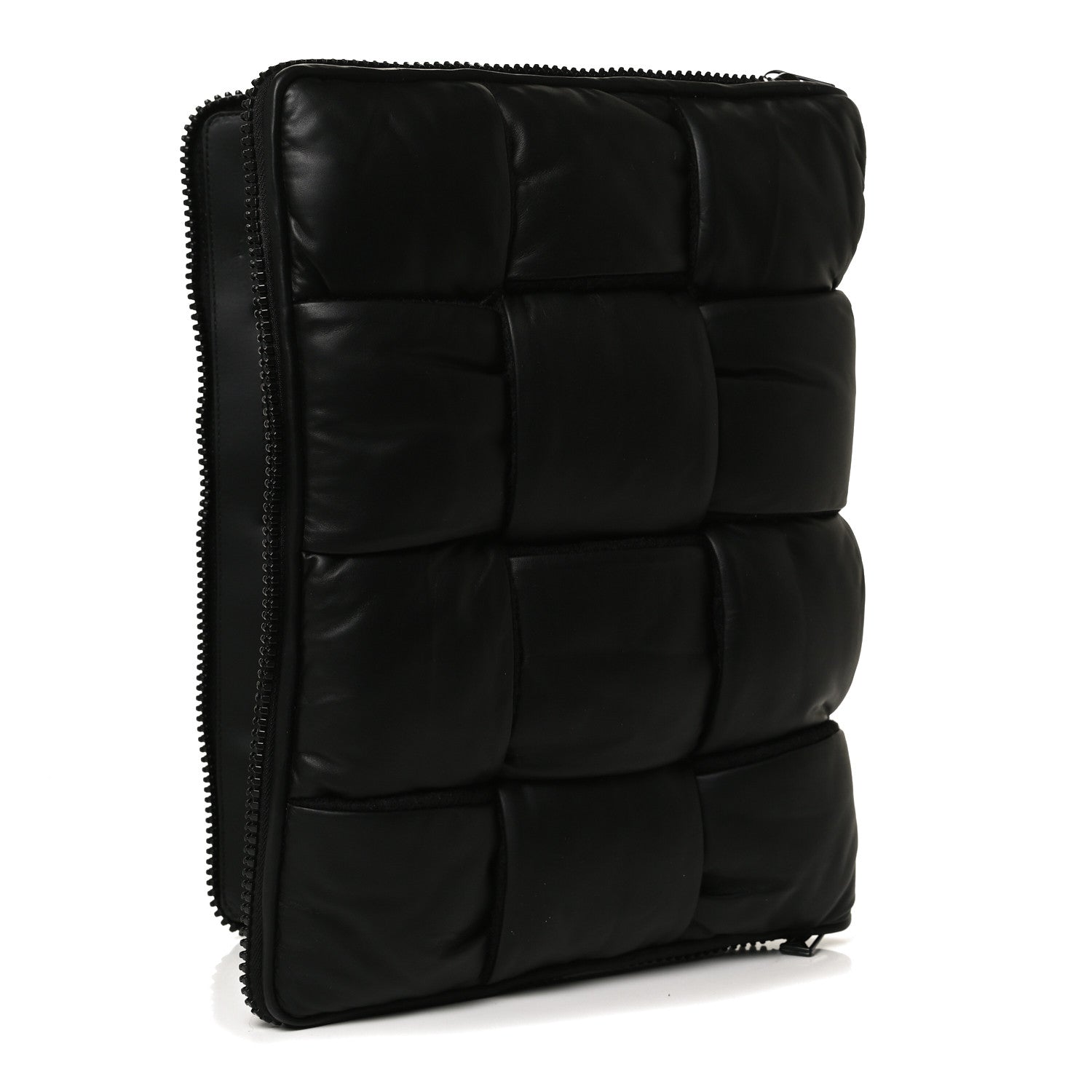 Bottega Veneta Calfskin Maxi Intrecciato Puffy Laptop Pouch Black 2 of 10