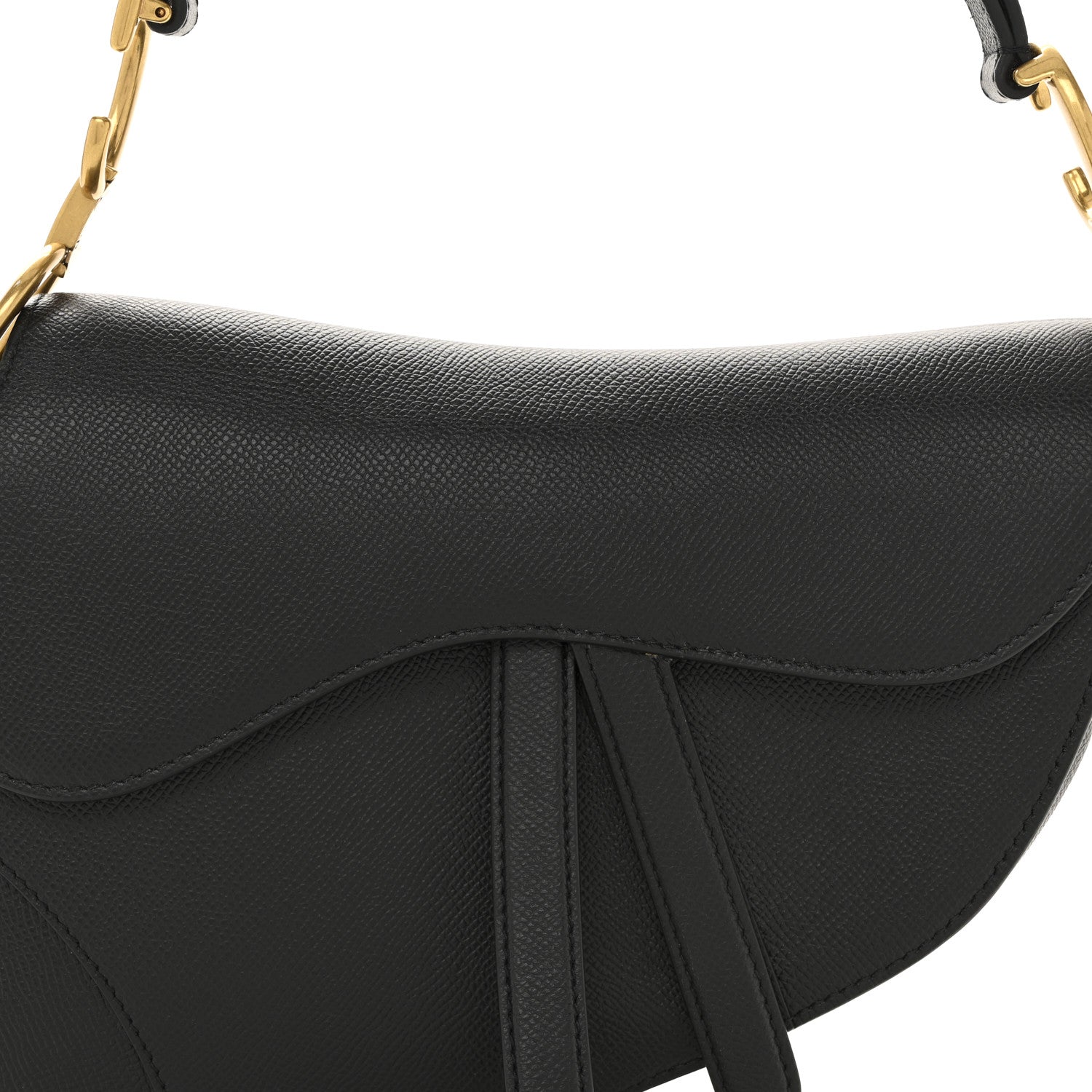 Christian Dior Grained Calfskin Saddle Bag Black 8 of 11