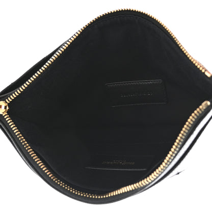 Saint Laurent Grain De Poudre Chevron Monogram Bill Pouch Black 5 of 8