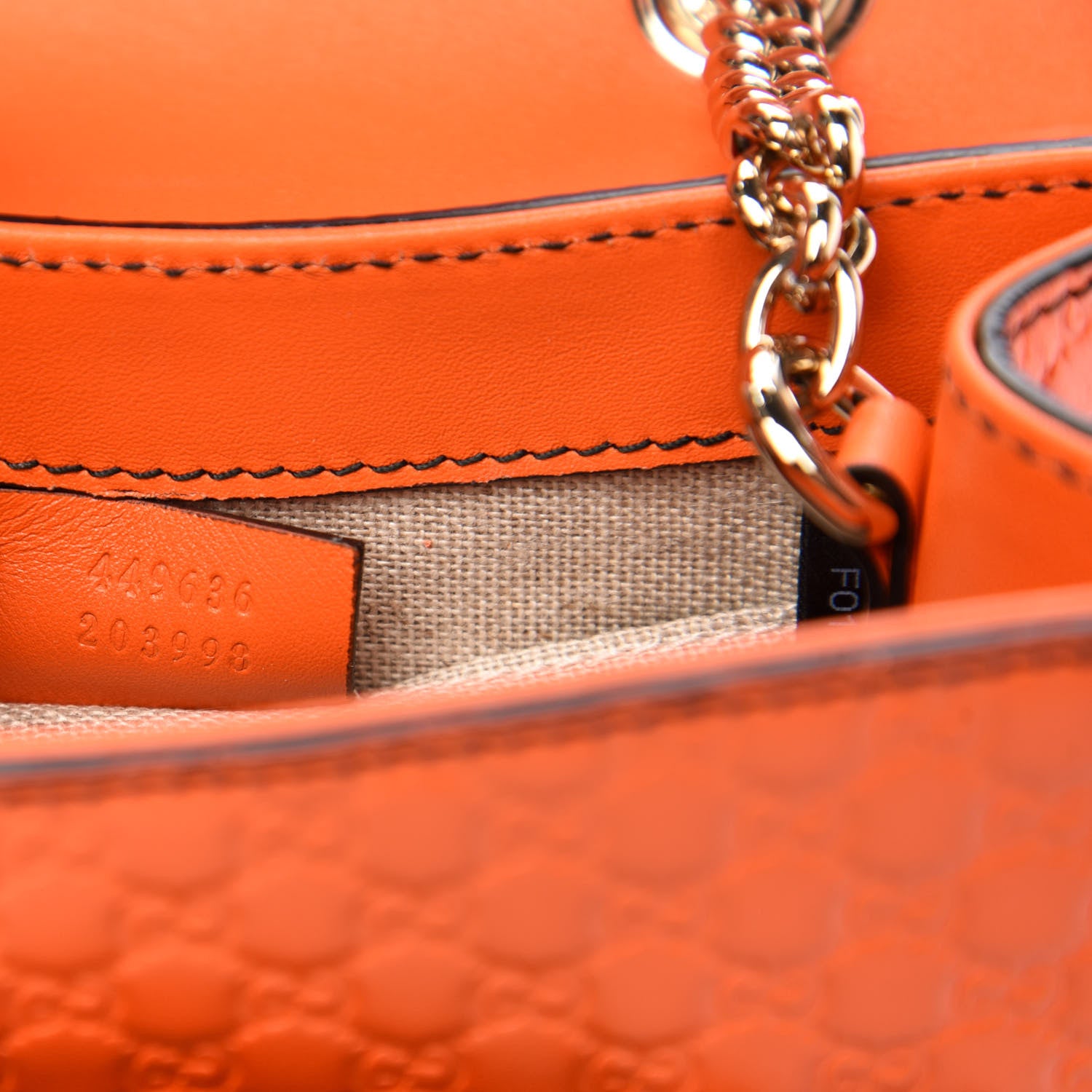 Gucci Soft Microguccissima Mini Emily Chain Shoulder Bag Sun Orange 9 of 11
