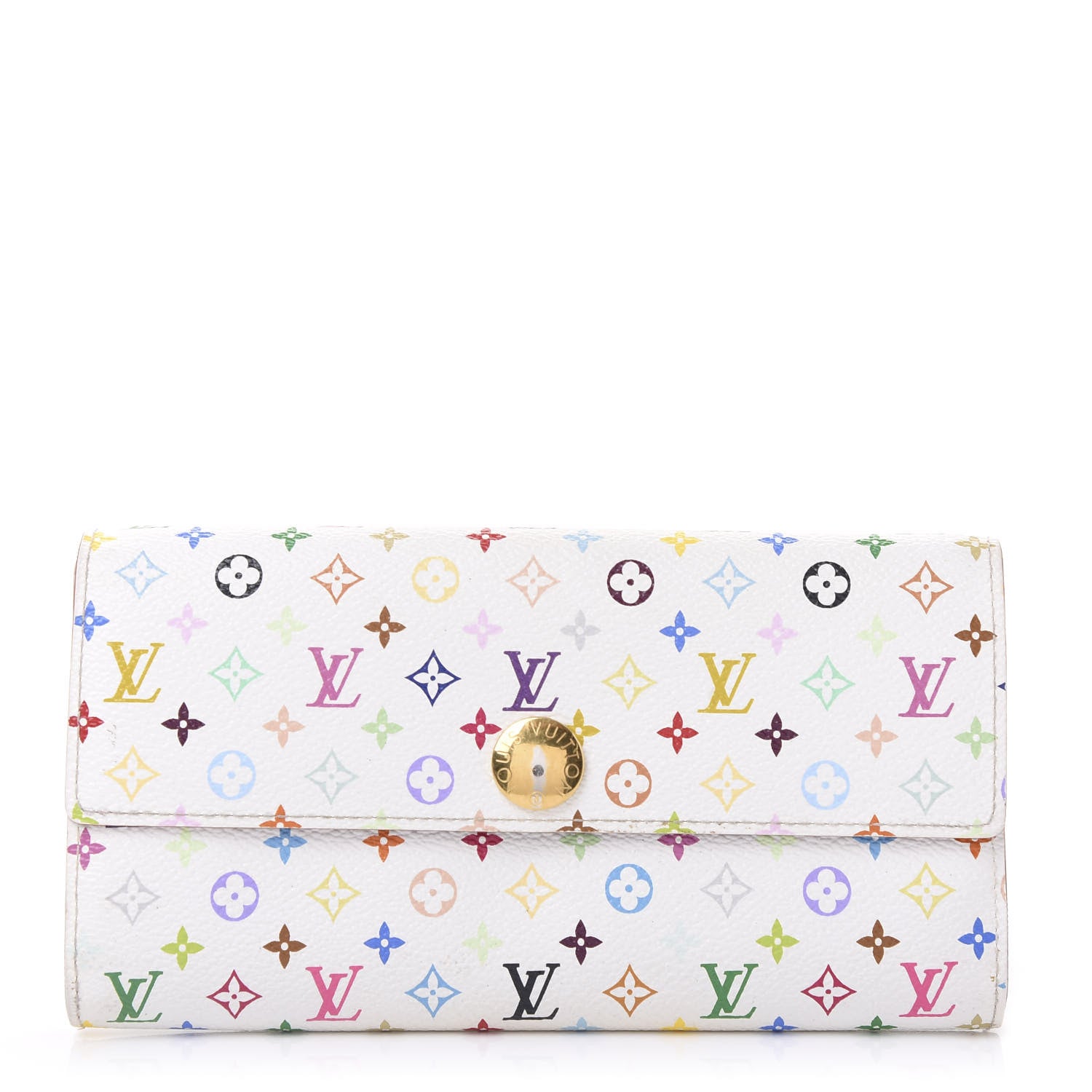 Louis Vuitton Monogram Multicolor Sarah Wallet White Eglantine 1 of 11