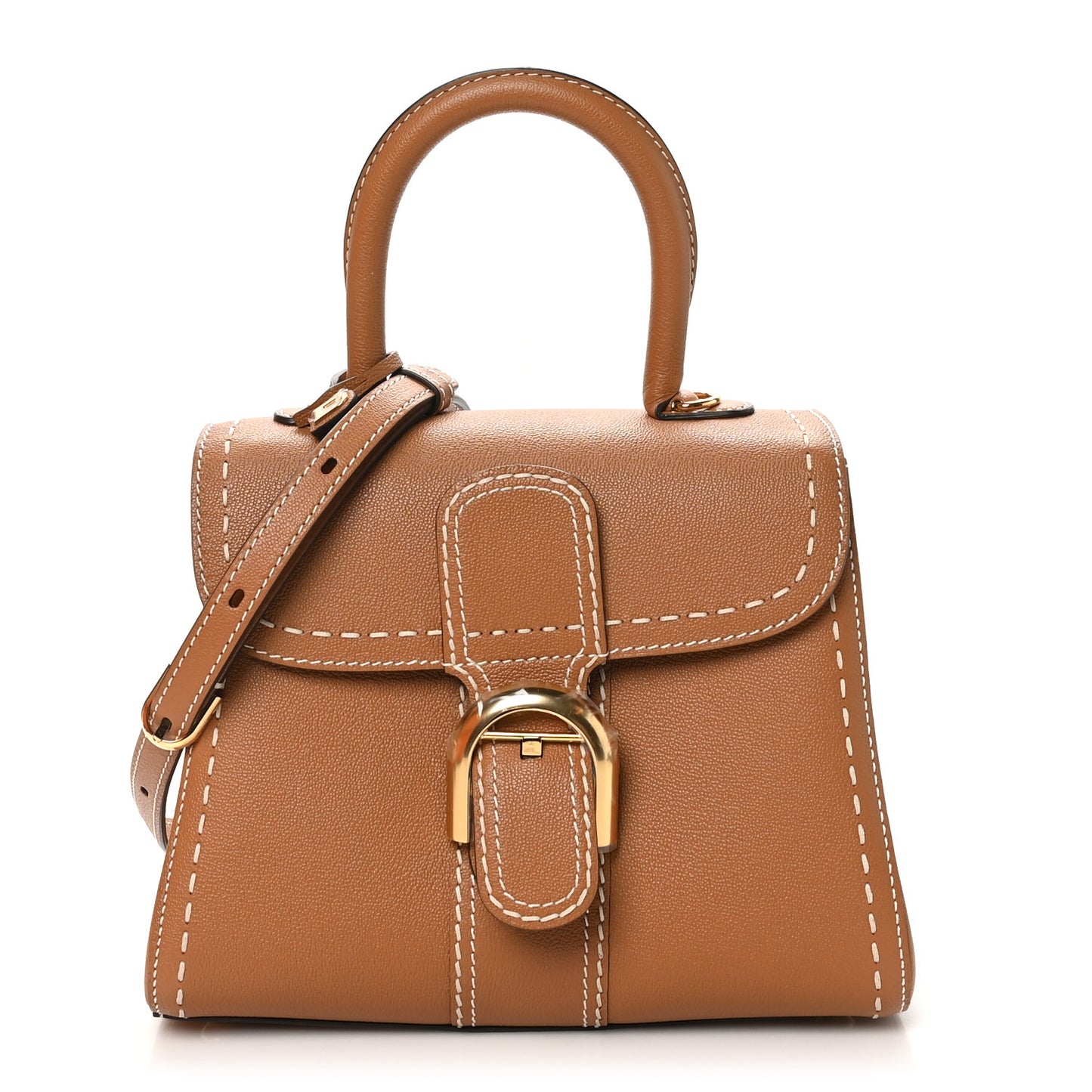 Grained Rodeo Calfskin Surpique PM Brillant Satchel Vegetal Ivory