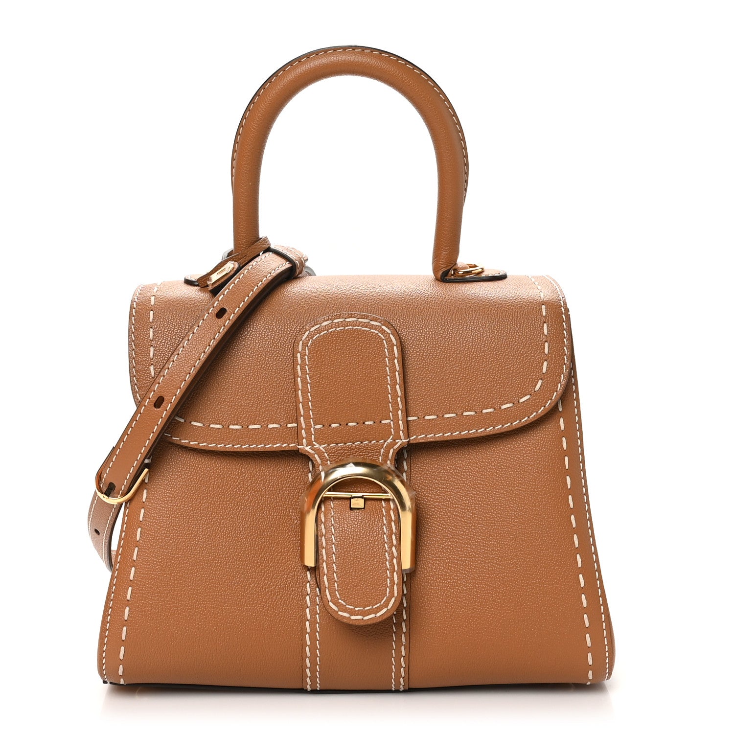 Delvaux Grained Rodeo Calfskin Surpique PM Brillant Satchel Vegetal Ivory 1 of 11